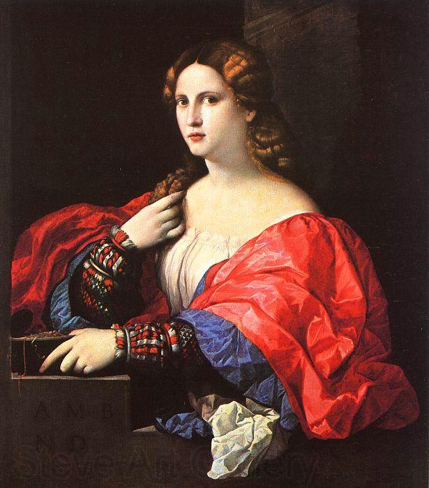 Palma Vecchio Portrait of a Woman Norge oil painting art